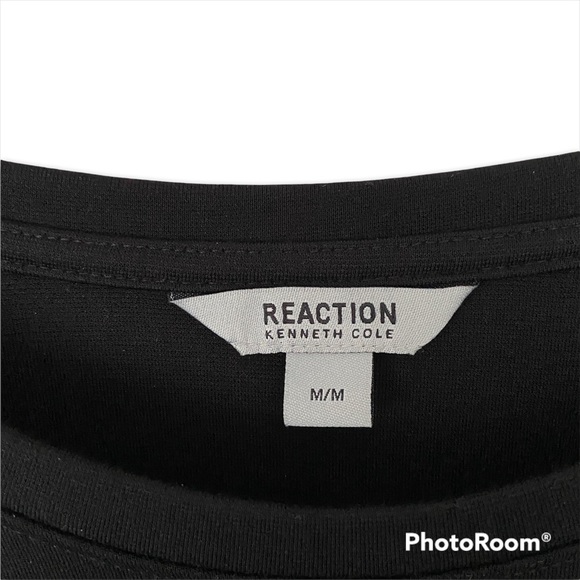 KENNETH COLE REACTION MESH INLAY 3/4 LENGTH SLEEVE BLACK TOP, LADIES MEDIUM - Picture 3 of 5